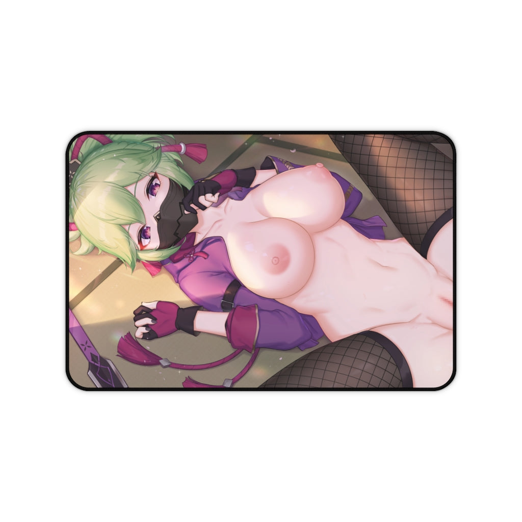 Nude Shinobu Kiku Hentai Genshin Impact Desk Mat - Lewd Mousepad - Sexy Anime Girl Playmat