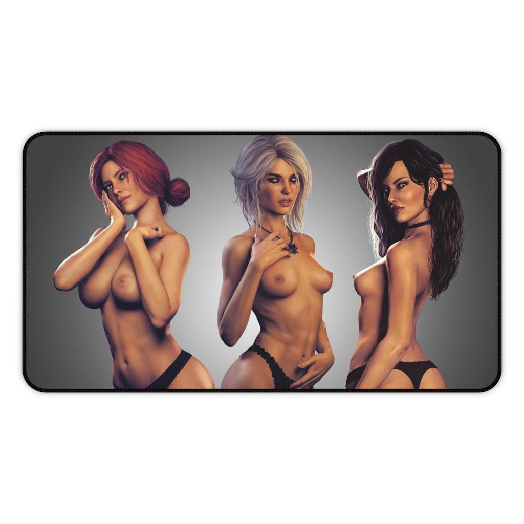 The Witcher Sexy Waifus Triss Ciri Yennefer Desk Mat - Non Slip Mousepad