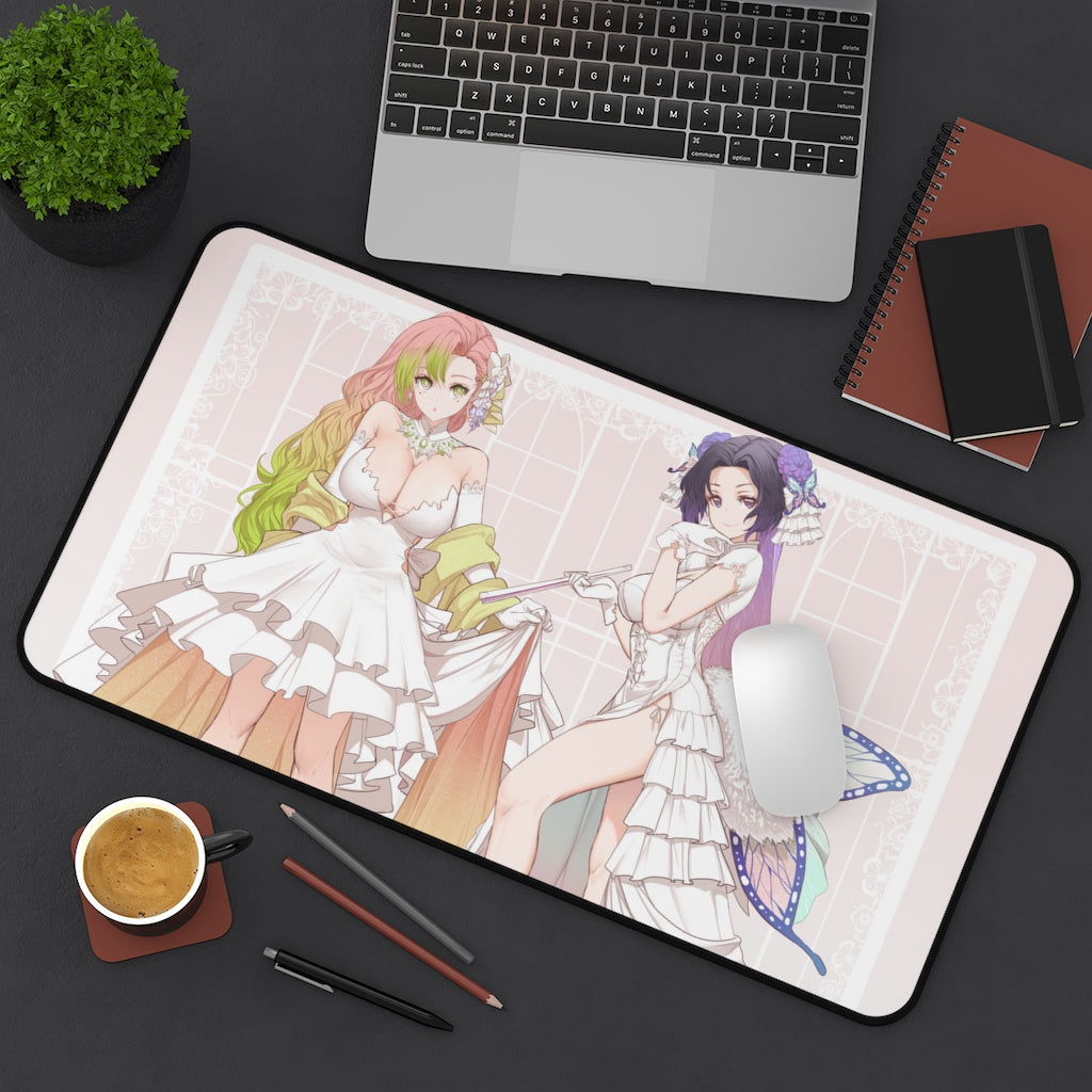 Sexy Brides Waifus Kanroji Mitsuri Kochou Shinobu Desk Mat - Demon Slayer Mousepad - Anime Girls Playmat