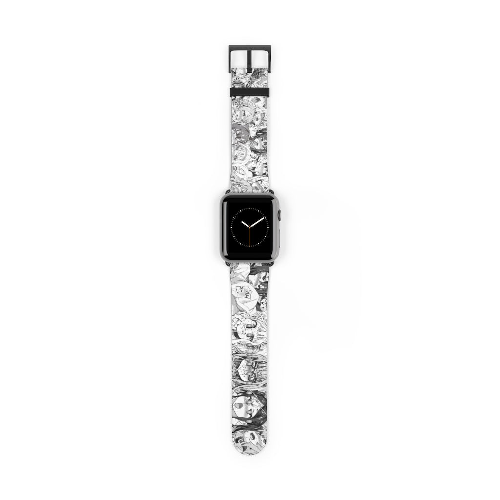 Apple Watch Band 38 mm and 42 mm - Ahegao Lewd Leather Apple Watch Band