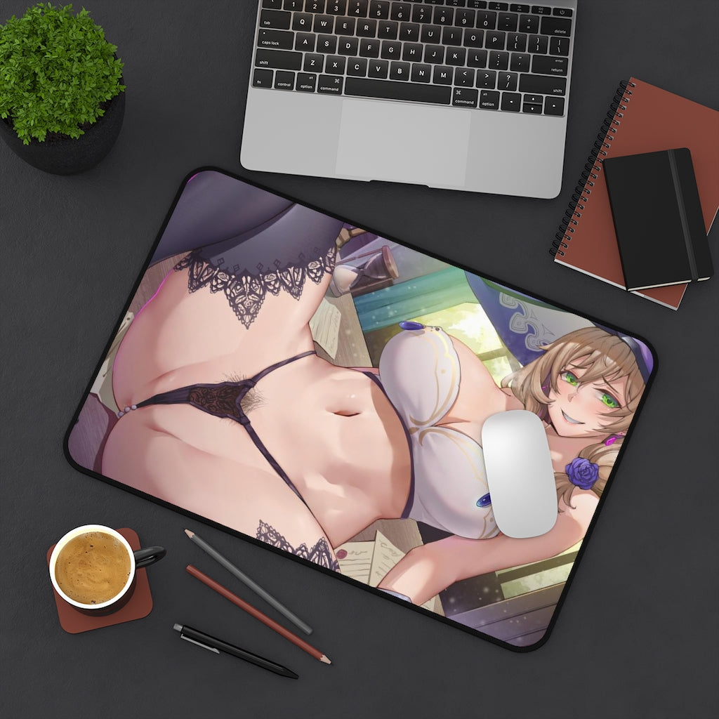 Sexy Lingerie Lisa Genshin Impact Desk Mat - Non Slip Mousepad