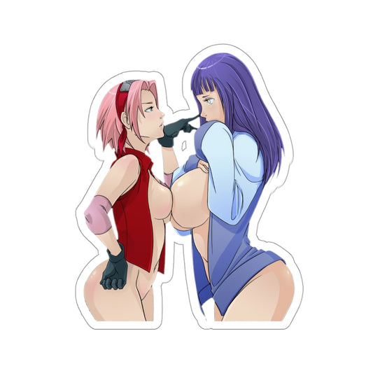 Boobs Press Sakura and Hinata Naruto Waterproof Sticker - Ecchi Vinyl Decal