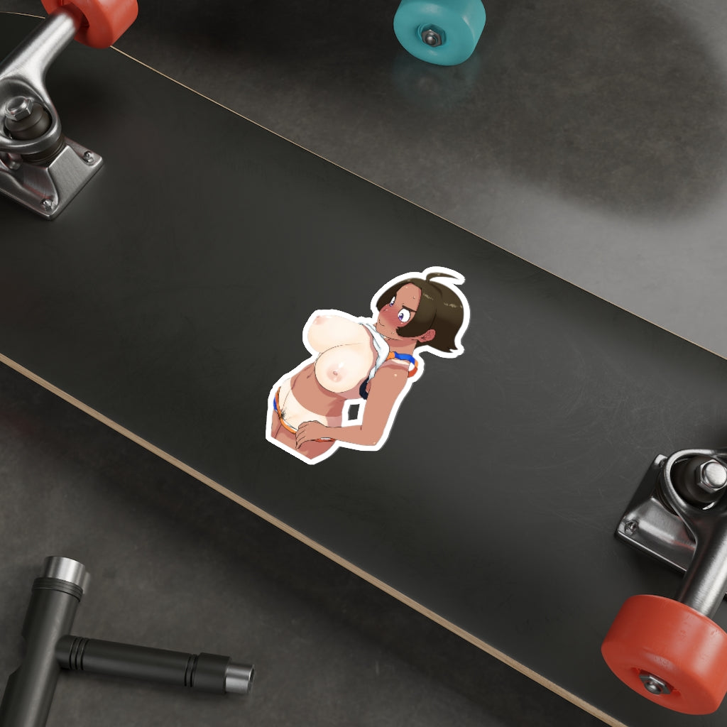 Topless Gym Trainer Tan Lines Pokemon Hentai Waterproof Sticker - Ecchi Vinyl Decal