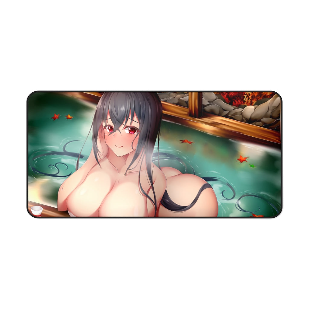 Large Anime Ecchi Desk Mat | Onsen Waifu | Big Gaming Mousepad - Sexy Girl Playmat