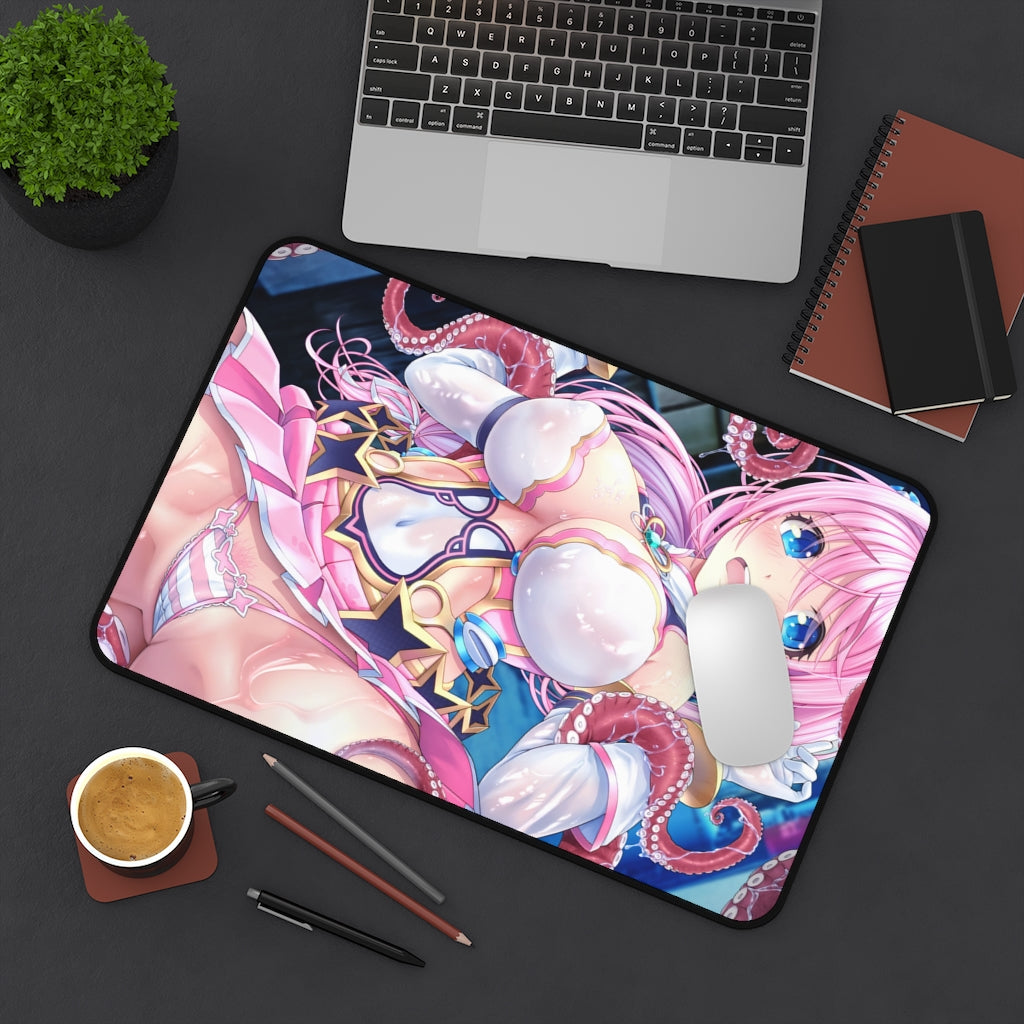 Aigan Tenshi Cheery Pink Hentai Tentacles Desk Mat - Non Slip Mousepad