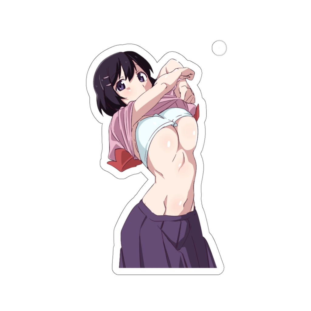 Sexy Undressing Tsubasa Hanekawa Monogatari Waterproof Sticker - Ecchi Vinyl Decal