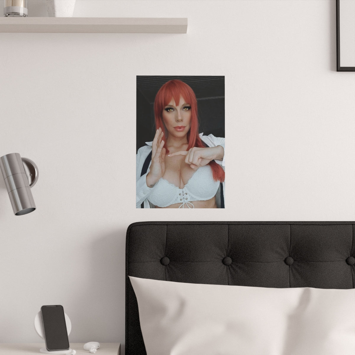 Affiche en satin Geekareen Makima Cosplay - Ero Cosplay Wall Art