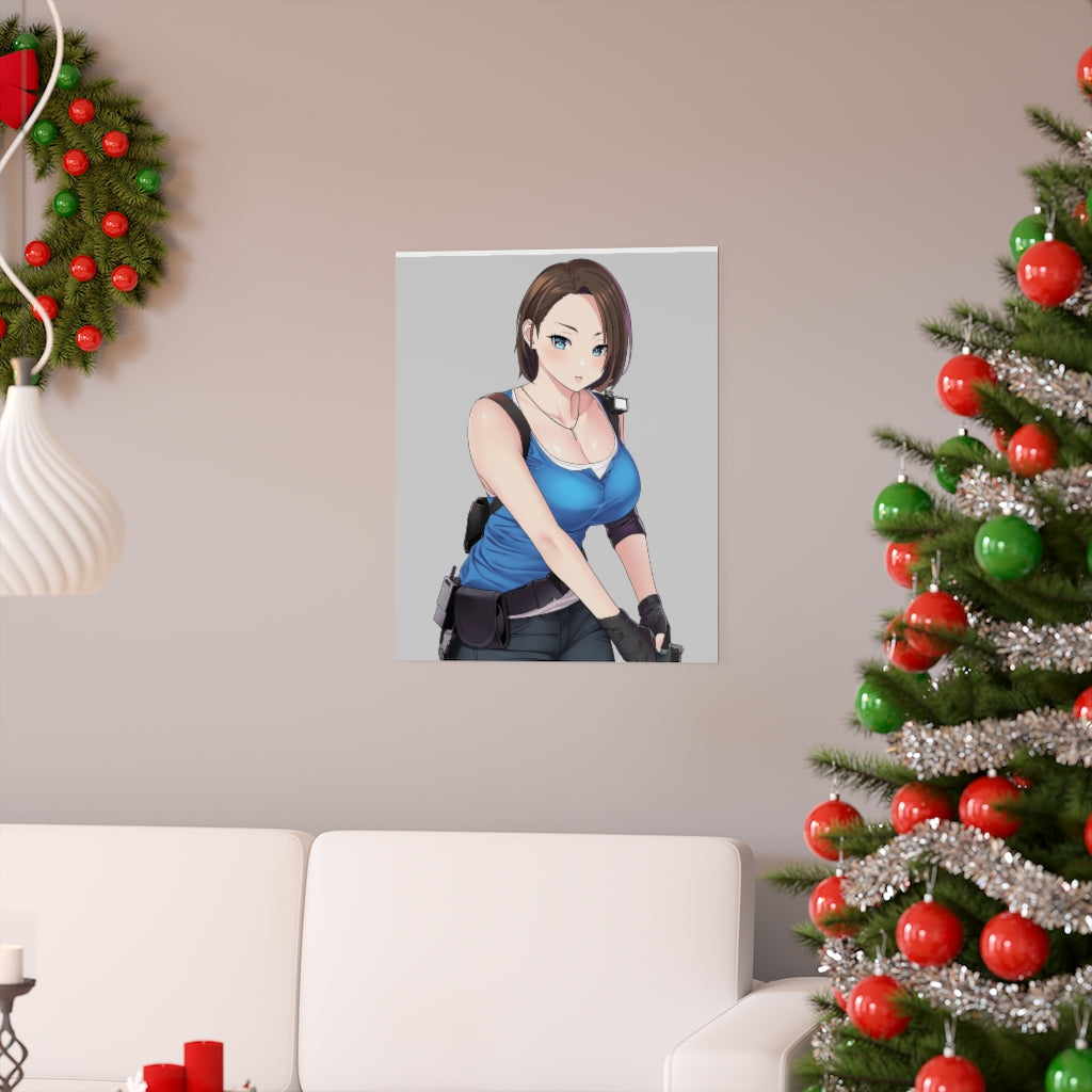 Sexy Jill Valentine Resident Evil Poster - Lewd Premium Matte Vertical Poster - Adult Wall Art