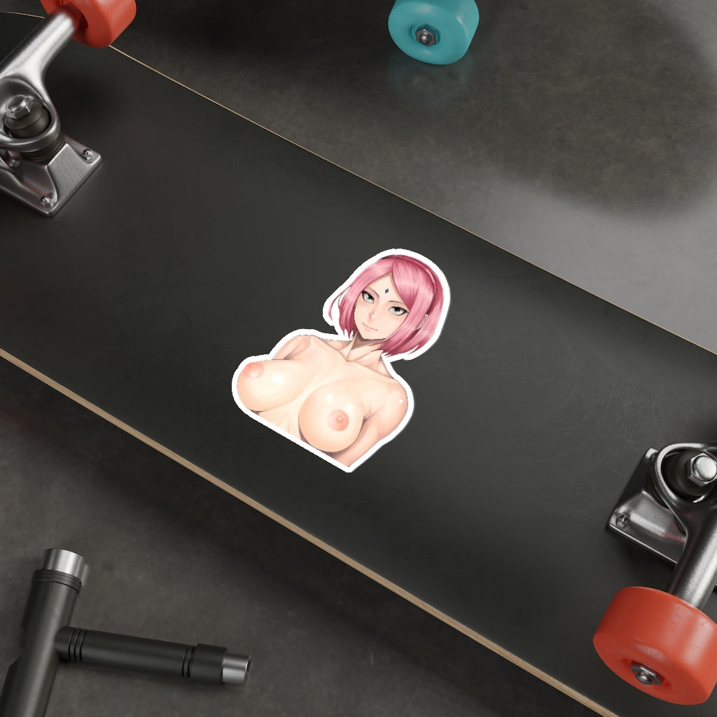 Topless Haruno Sakura Naruto Peeker Waterproof Sticker - Ecchi Vinyl Decal