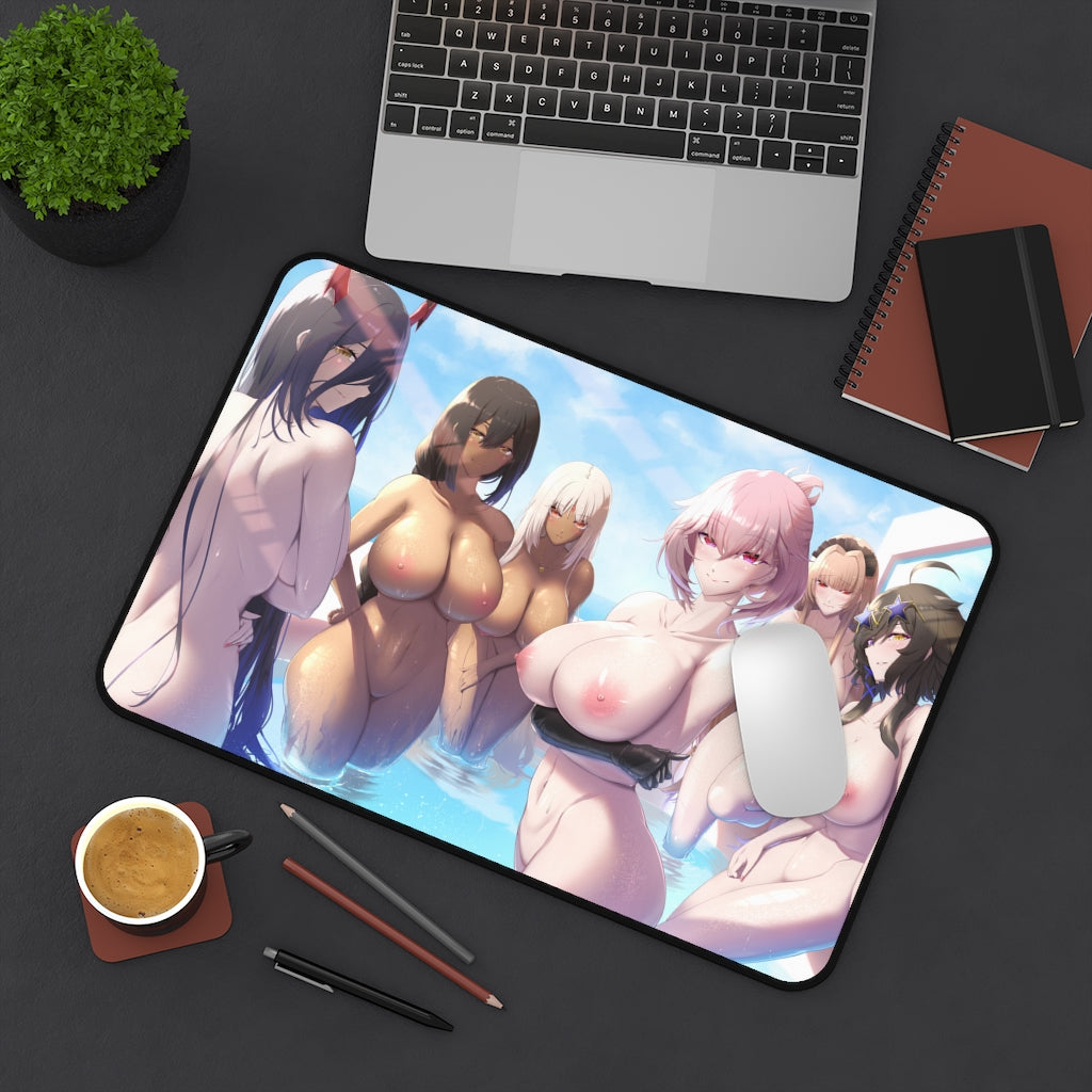 Nude Waifus Tits Azur Lane Desk Mat - Lewd Mousepad - Gaming Girls Playmat