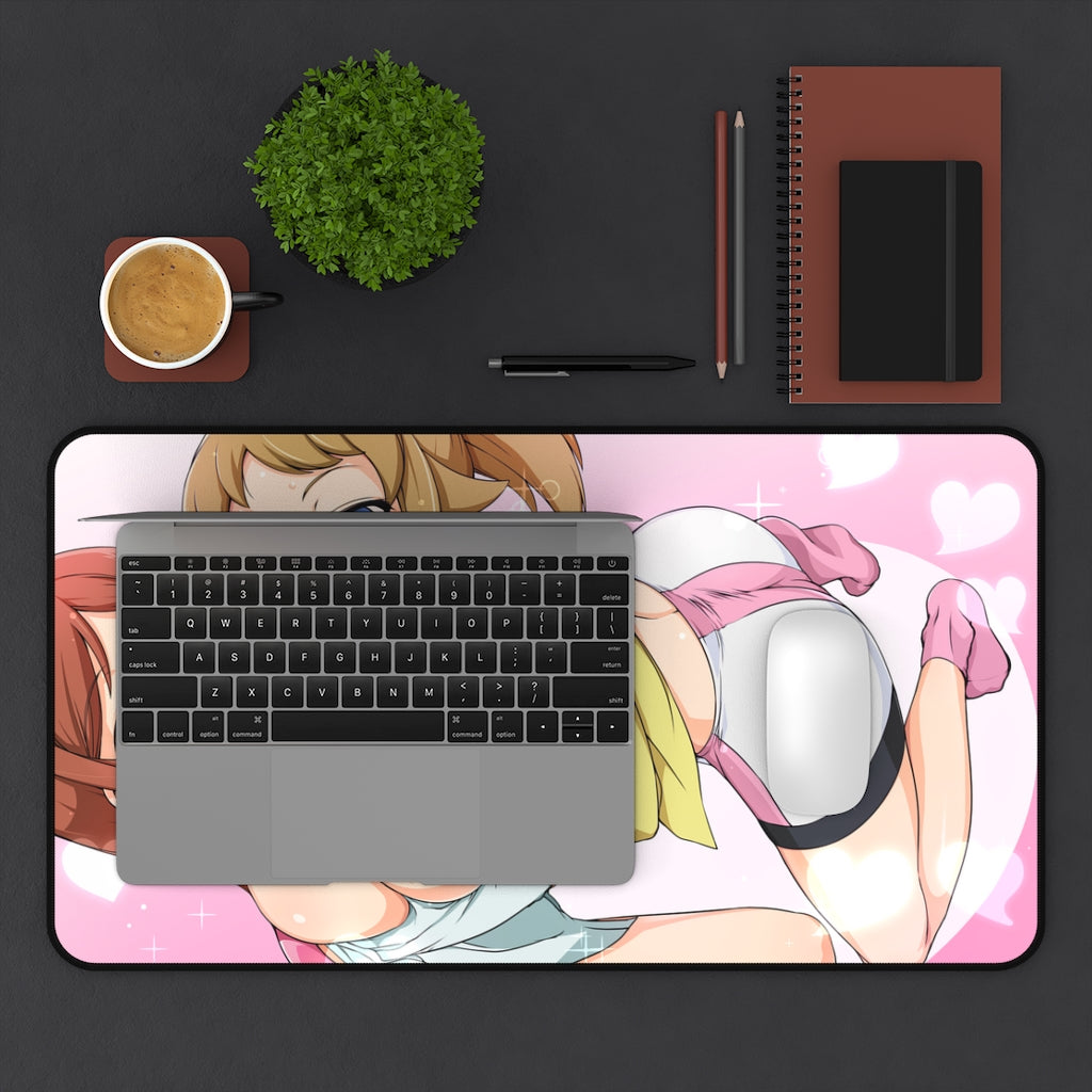 Gundam Ecchi Mousepad - Hoshino Fumina And Mirai Kamiki Big Boobs Desk Mat - Large Mouse Pad