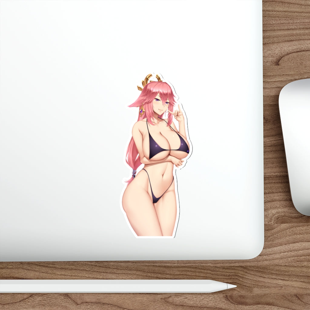 Sexy Bikini Yae Miko Genshin Impact Ecchi Vinyl Decal Waterproof Sticker - Ecchi Vinyl Decal