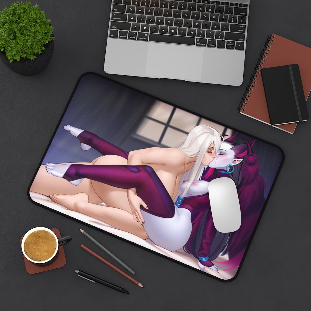 Final Fantasy 14 Nude Hentai Yuri Angelise Reiter and Avatar Mousepad - Gaming Playmat