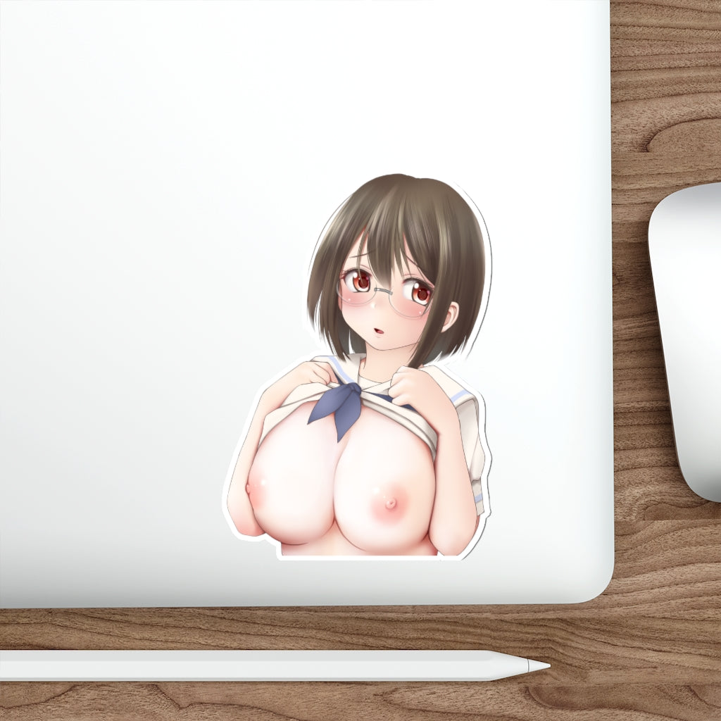 Shibuya Takami Saki Nude Boobs Peeker Waterproof Sticker - Ecchi Vinyl Decal