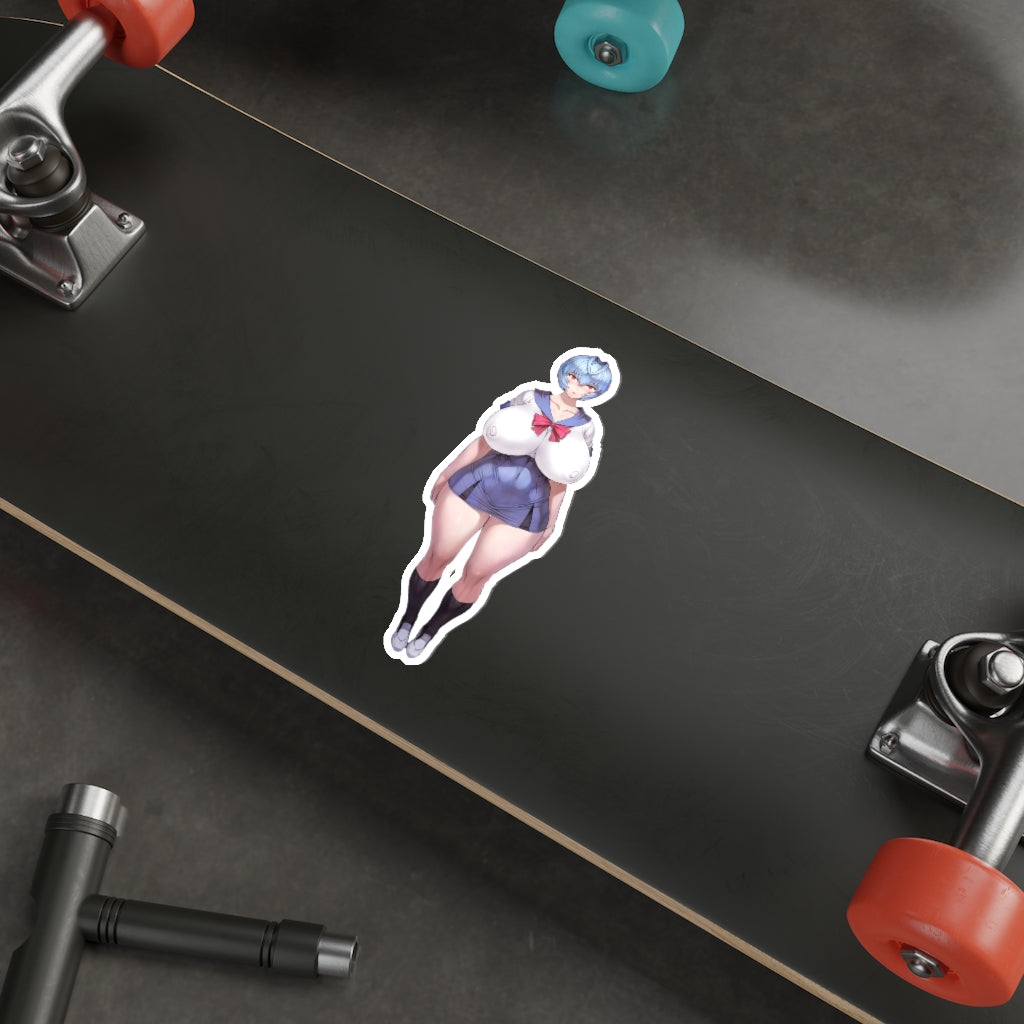 Evangelion Sticker - Rei Oppai School Outfit Waterproof Sticker Ecchi - Anime Car Decal