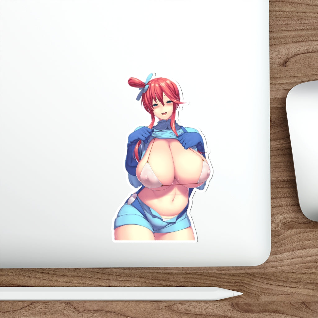 Huge Boobs Skyla Sexy Pokemon Waterproof Sticker - Ecchi Vinyl Decal