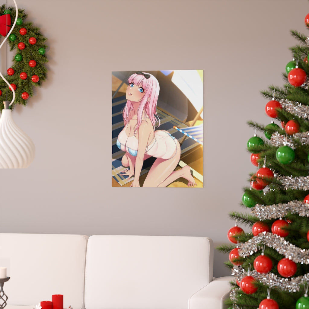 Sexy Bikini Chika Fujiwara Tan Lines Kaguya Sama Love is War Poster - Lewd Premium Matte Vertical Poster - Adult Wall Art