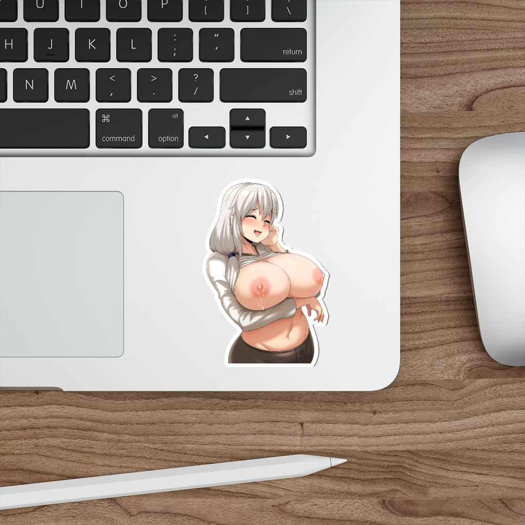 Tsuki Uzaki Milking Big Boobs Waterproof Sticker - Ecchi Vinyl Decal