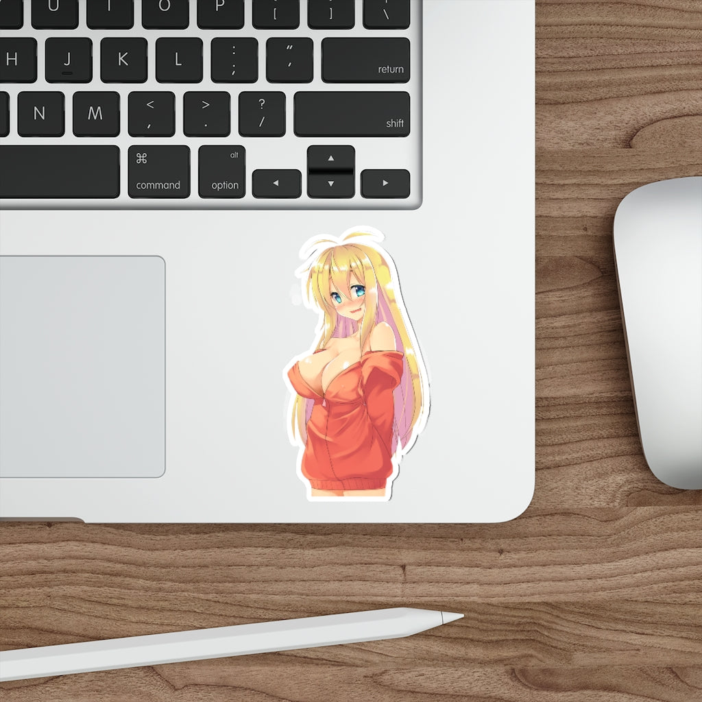 Busty Tsurumaki Maki Voiceroid Waterproof Sticker - Ecchi Vinyl Decal