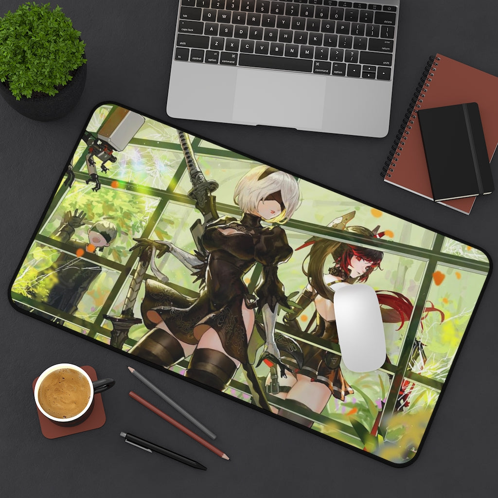 Nier Automata X Punishing Gray Raven Crossover Mousepad - Large Gaming Desk Mat - Ecchi 2b Playmat