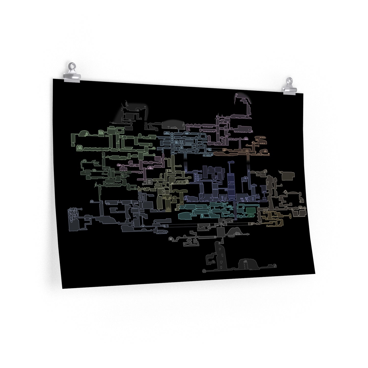 Hollow Knight Map Poster - Gaming Decor Wall Art - Gamer Premium Matte Horisontal Poster