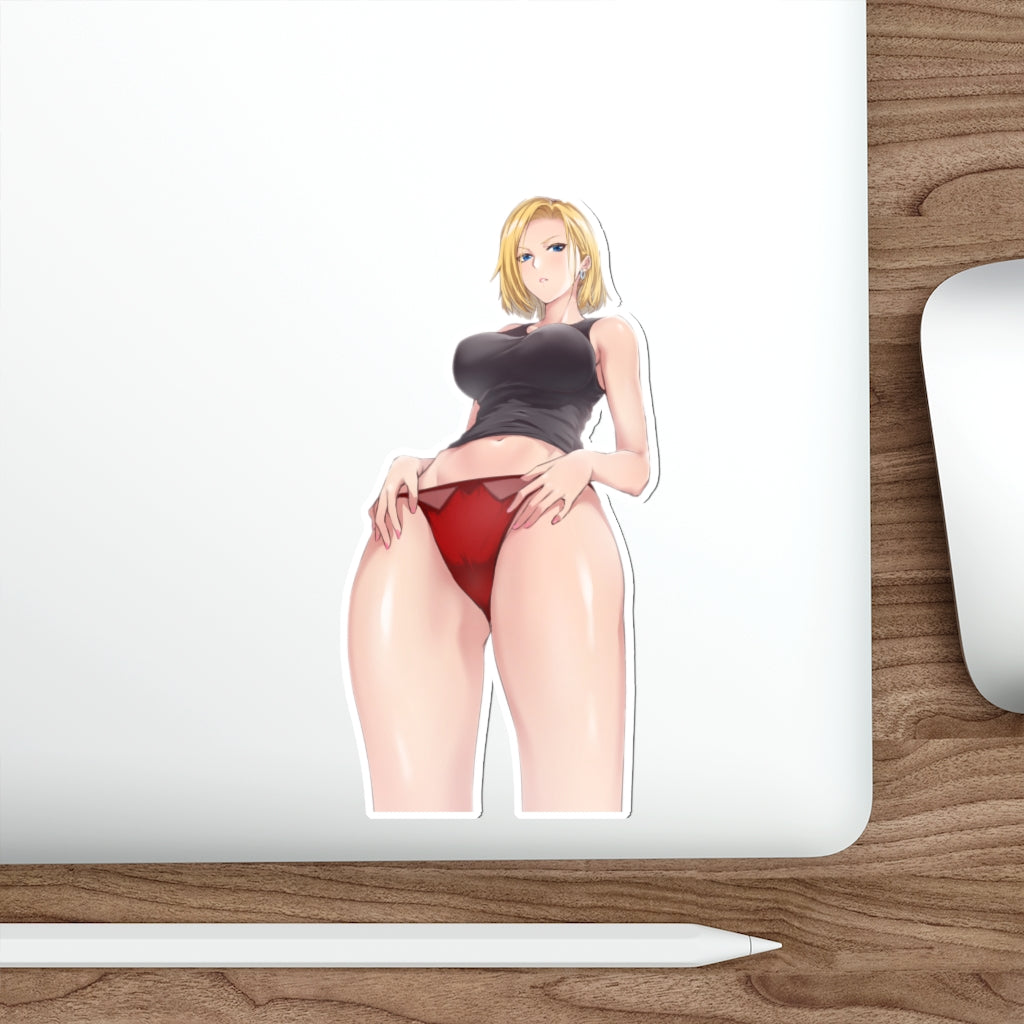 Dragon Ball Z Waterproof Sticker - Android 18 Red Panties Ecchi Vinyl Anime Car Decal