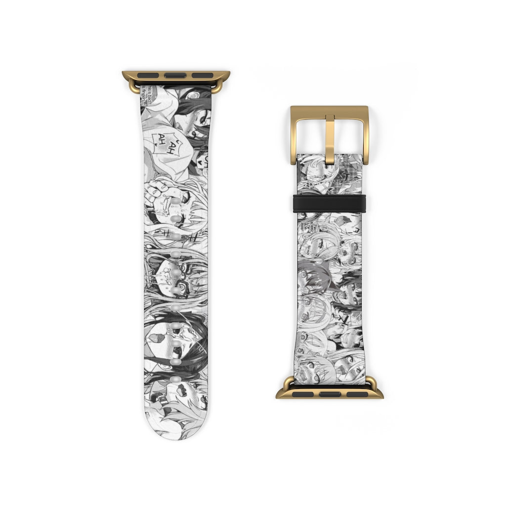 Apple Watch Band 38 mm and 42 mm - Ahegao Lewd Leather Apple Watch Band