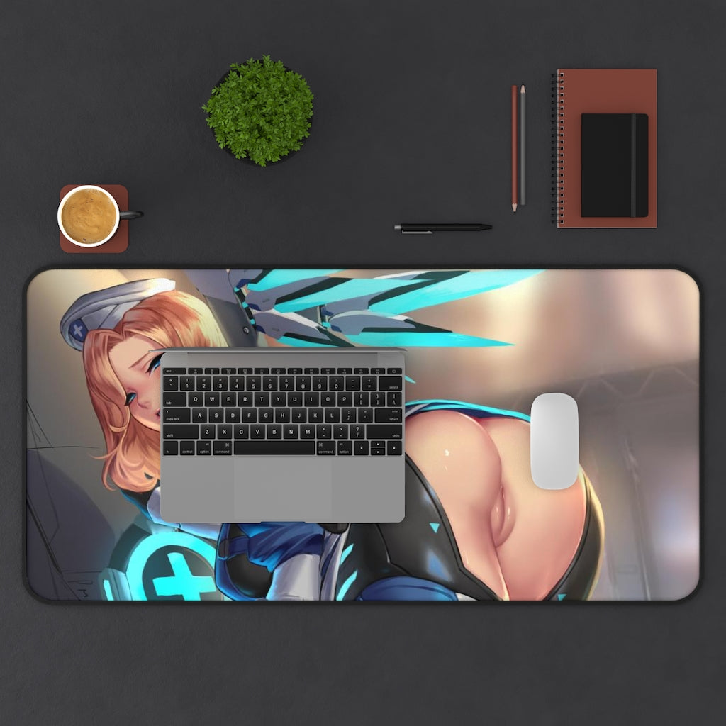 Hentai Nude Butt Mercy Combat Medic Ziegler Overwatch Desk Mat - Lewd Mousepad - Gamimg Girl Playmat