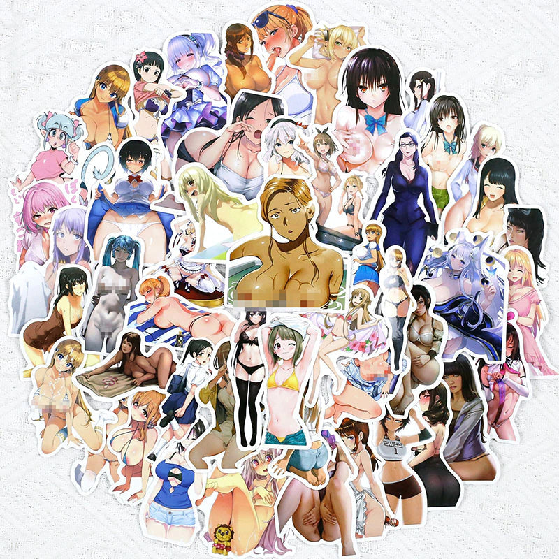 Anime Girls Stickers | 50/100Pcs - Kawai Anime | Anime Waifu Stickers | for Laptop ,Mobile, Luggage ,Car Sticker.