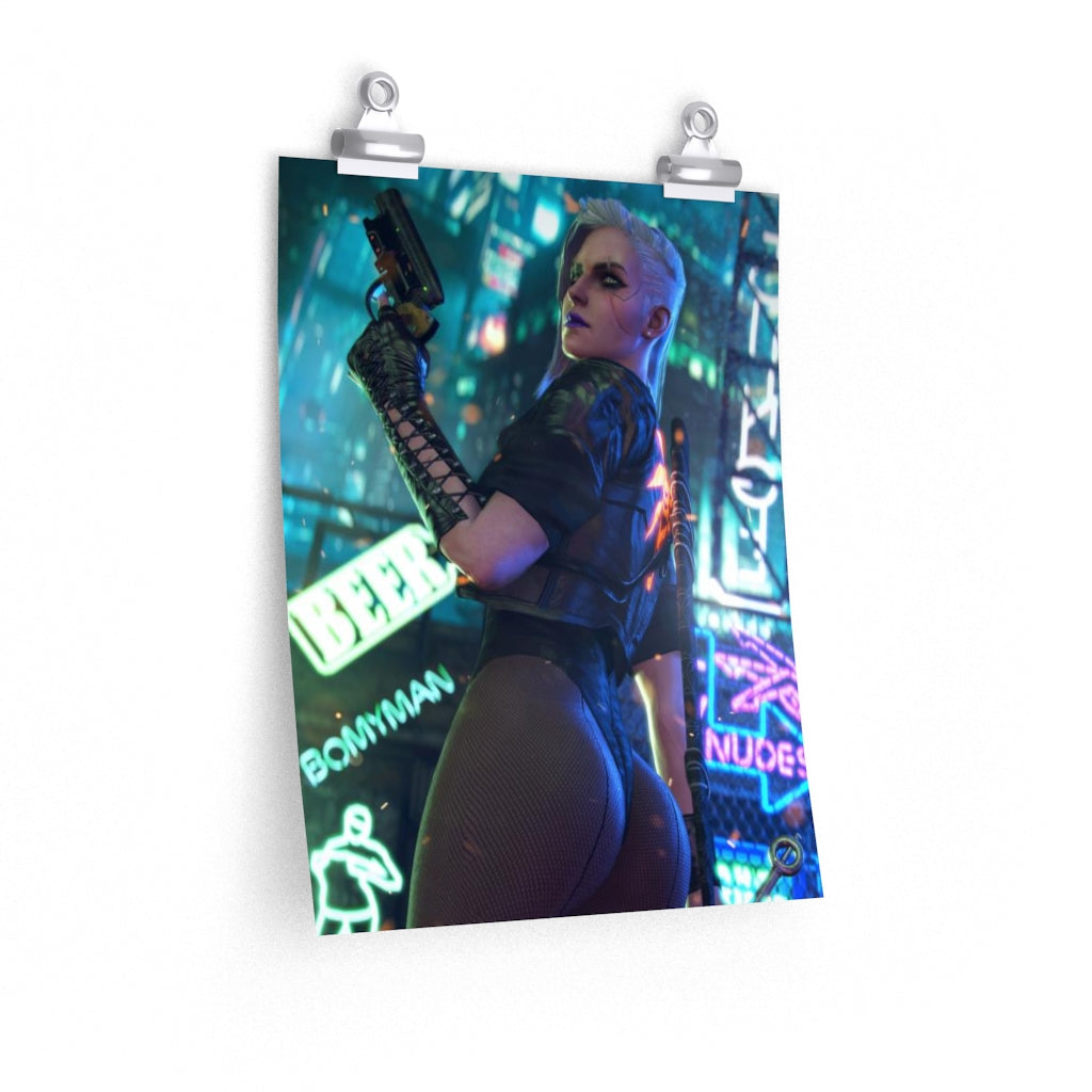 Ciri The Witcher Sexy Butt Cyberpunk 2077 Poster - Lewd Premium Matte Vertical Poster - Adult Wall Art