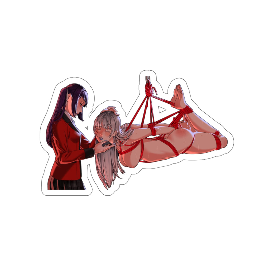 Kakegurui Compulsive Gambler Waterproof Sticker - BDSM Ecchi Anime Decal - Yumeko Jabami and Kirari Momobami Shibrai Session