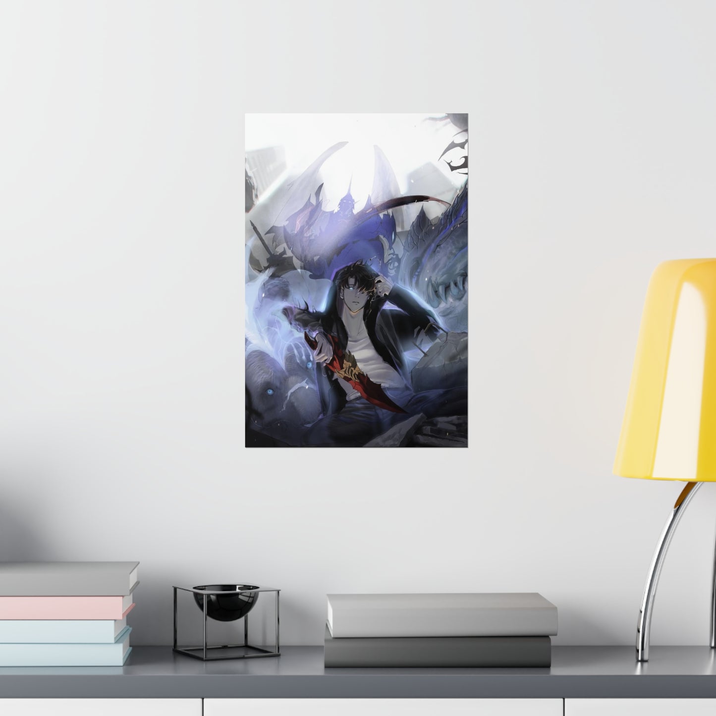 Solo Leveling Poster - Premium Matte Vertical Poster - Solo Leveling Anime Tank Kaisel Billion and Sung Jin-woo Wall Art Decor