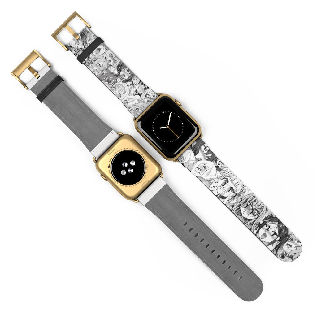 Apple Watch Band 38 mm and 42 mm - Ahegao Lewd Leather Apple Watch Band