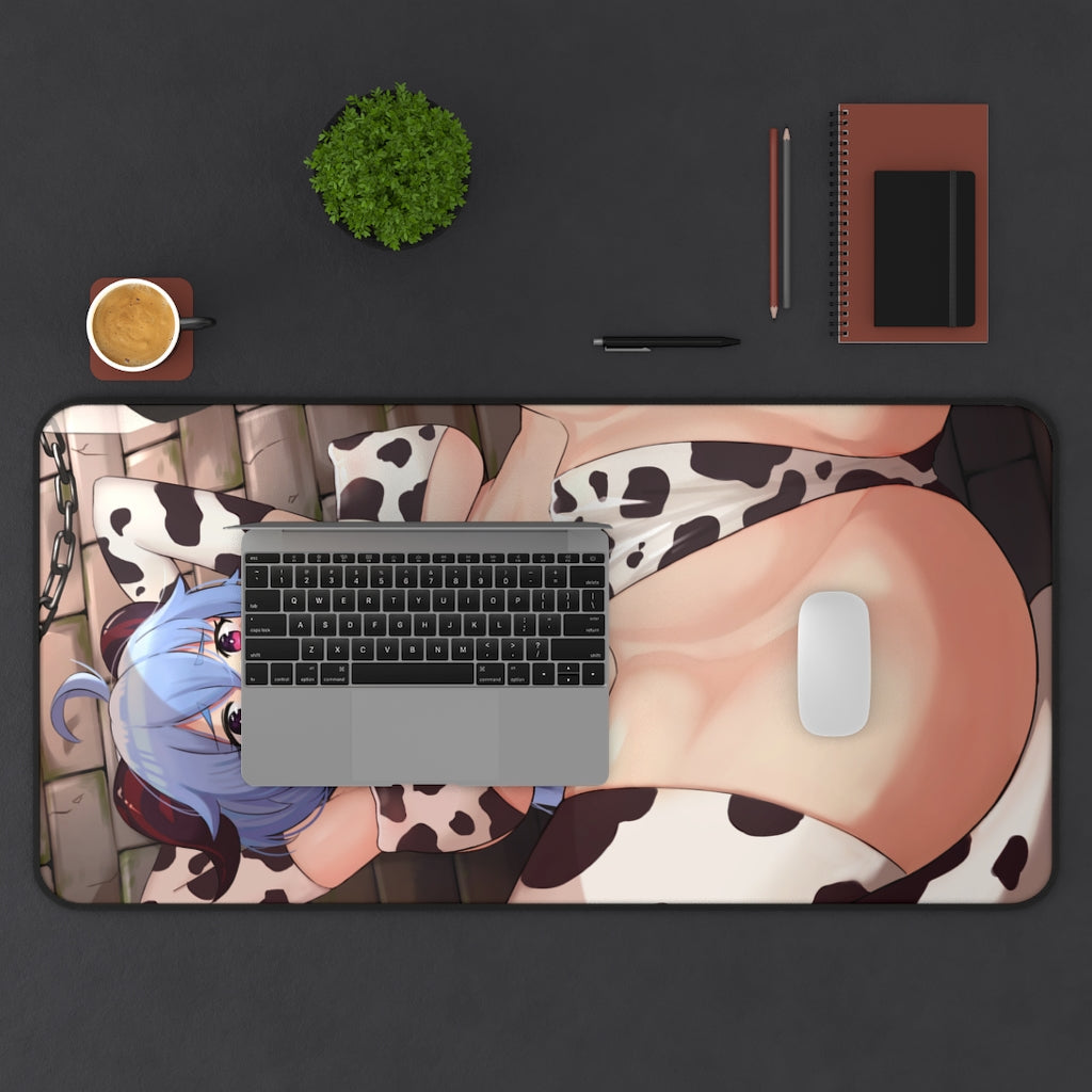 Sexy Cow Girl Bikini Ganyu Genshin Impact Desk Mat - Non Slip Mousepad