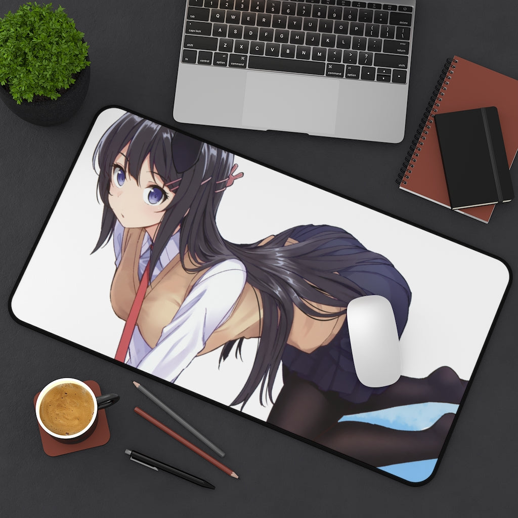 Mai Sakurajima School Girl Mousepad - Rascal Does Not Dream Of Bunny Girl Senpai Desk Mat