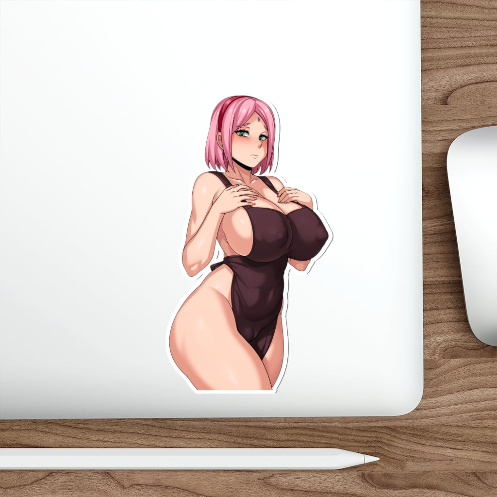 Thick Tits Apron Sakura Naruto Waterproof Sticker - Ecchi Vinyl Decal