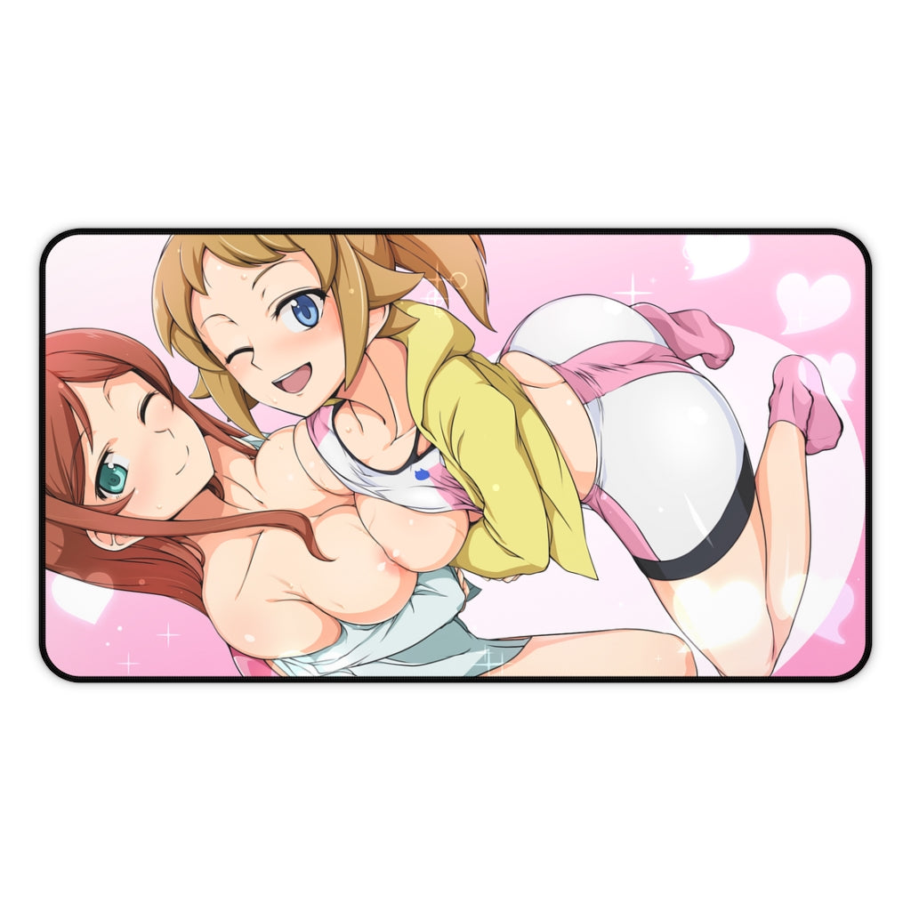 Gundam Ecchi Mousepad - Hoshino Fumina And Mirai Kamiki Big Boobs Desk Mat - Large Mouse Pad