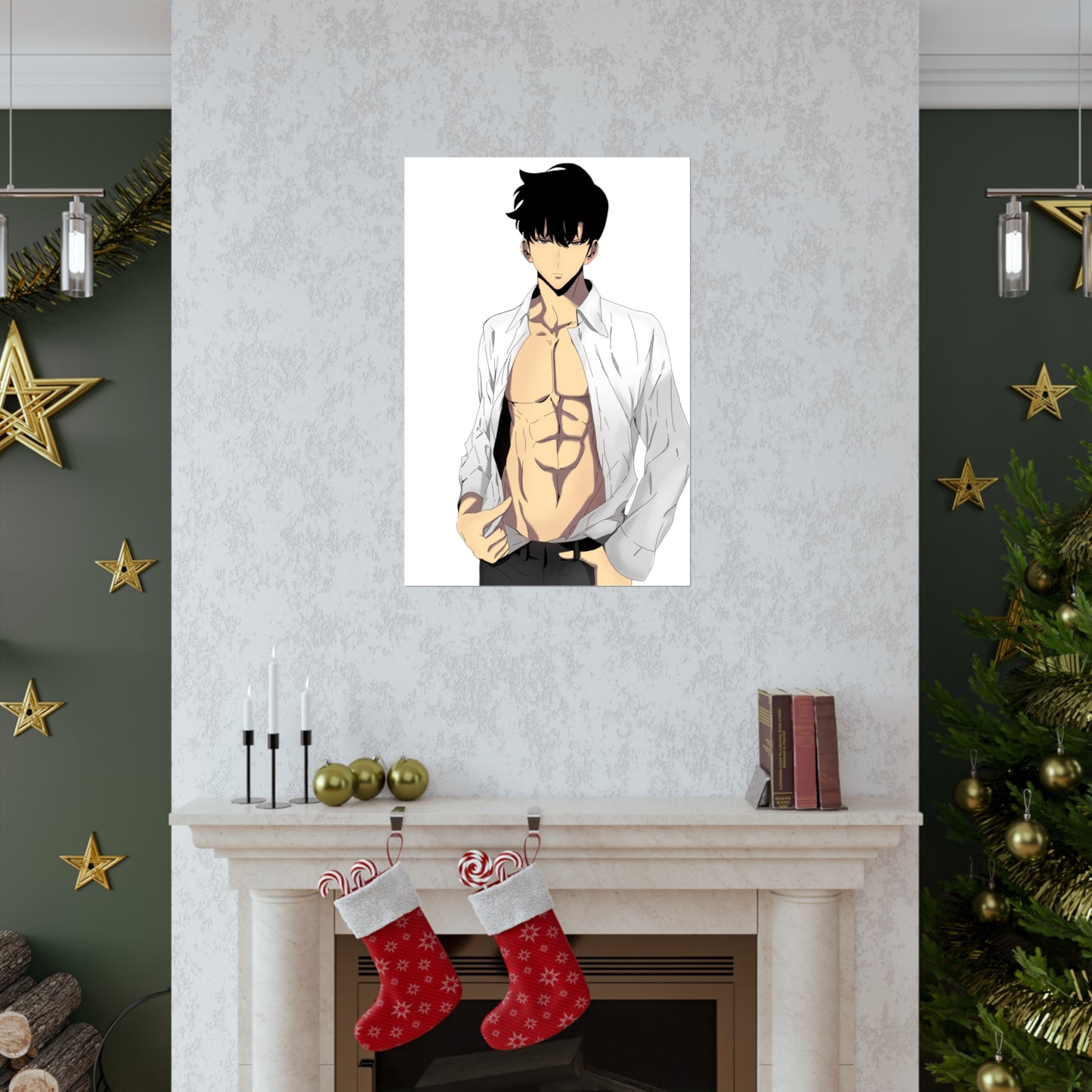 Affiche de mise à niveau solo du beau mannequin Sung Jinwoo - Affiche verticale mate de qualité supérieure - Décoration murale Anime Manhwa de Sung Jin Woo