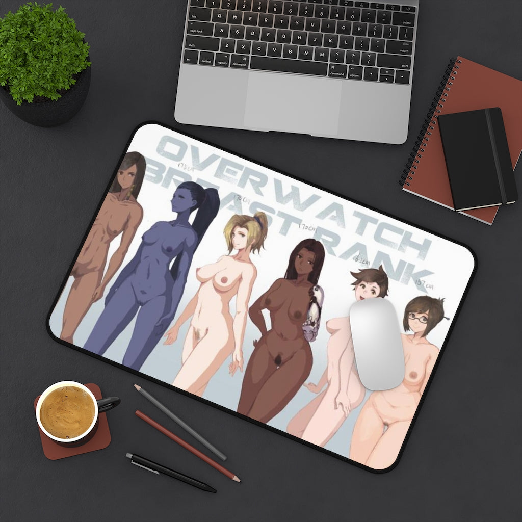 Overwatch Nude Waifus Desk Mat - Breast Rank Lewd Mousepad - Gaming Girls Playmat