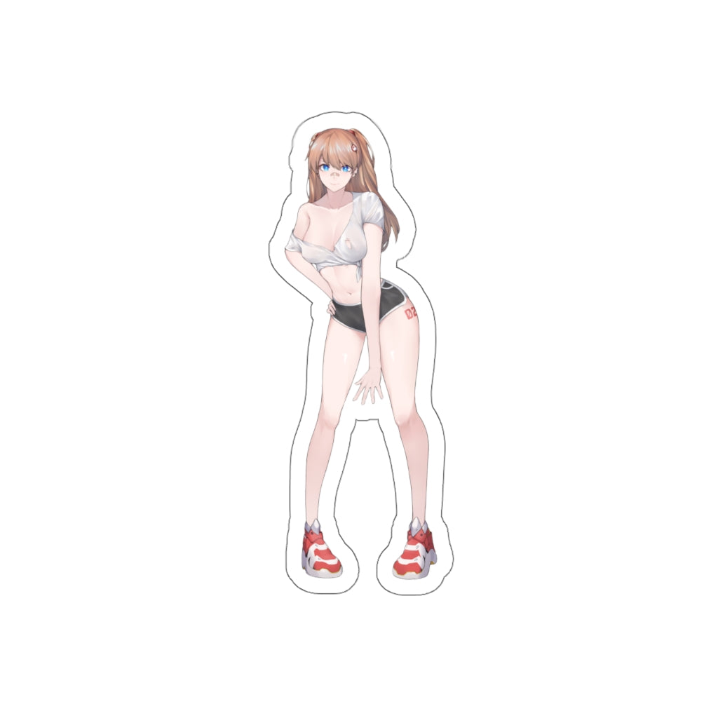Evangelion Sticker - Casual Asuka Waterproof Sticker Ecchi - Anime Car Decal
