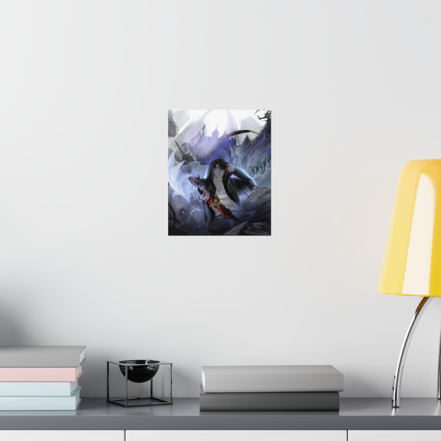 Solo Leveling Poster - Premium Matte Vertical Poster - Solo Leveling Anime Tank Kaisel Billion and Sung Jin-woo Wall Art Decor