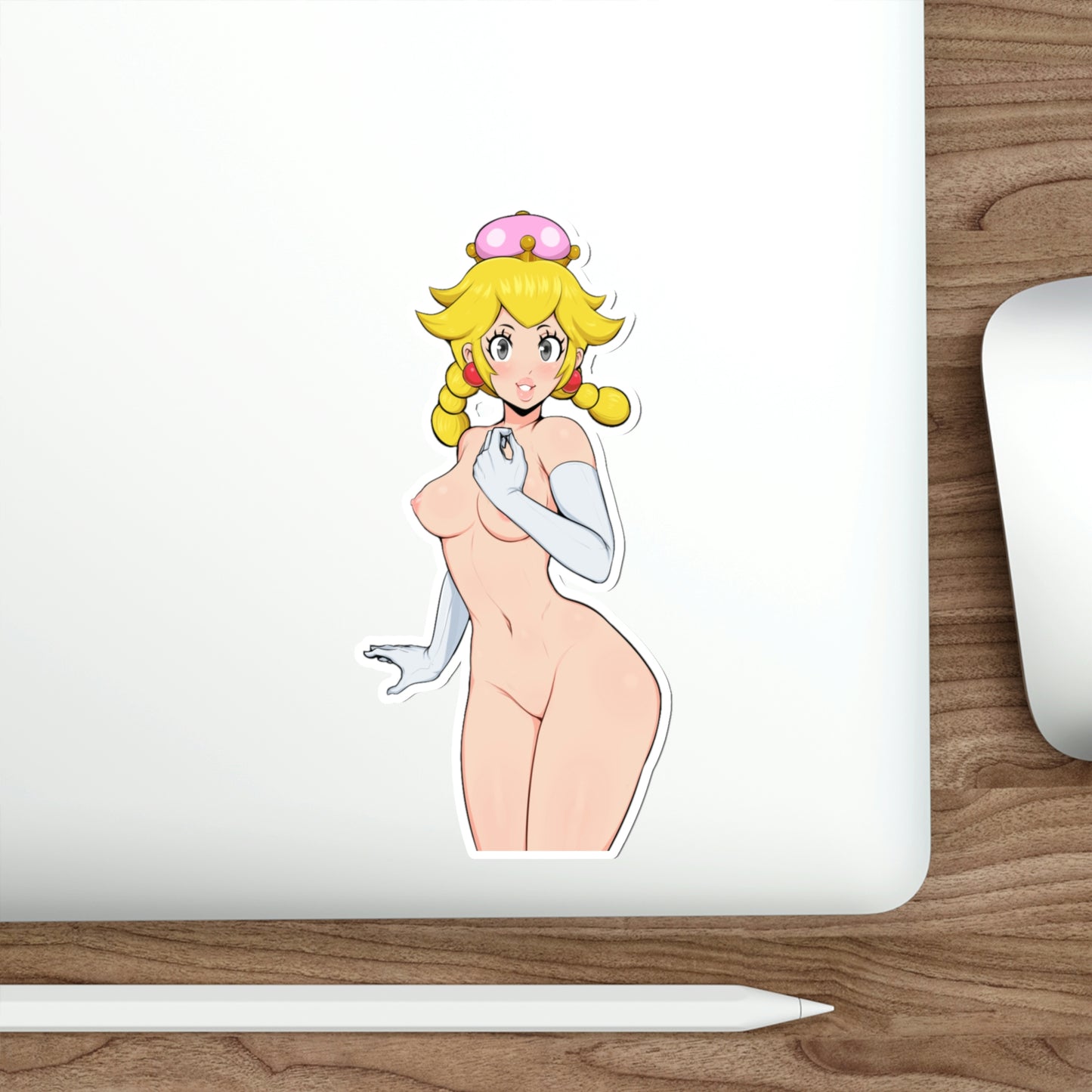 Nude Peachette Super Mario Waterproof Sticker - Ecchi Vinyl Decal