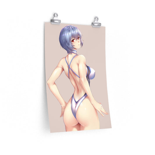 Sexy Rei Swimsuit Evangelion Poster - Lewd Premium Matte Vertical Poster - Adult Wall Art