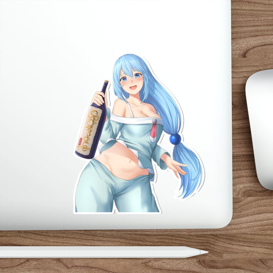 Autocollant imperméable Konosuba Aqua Bottle Girl - Autocollant en vinyle Ecchi