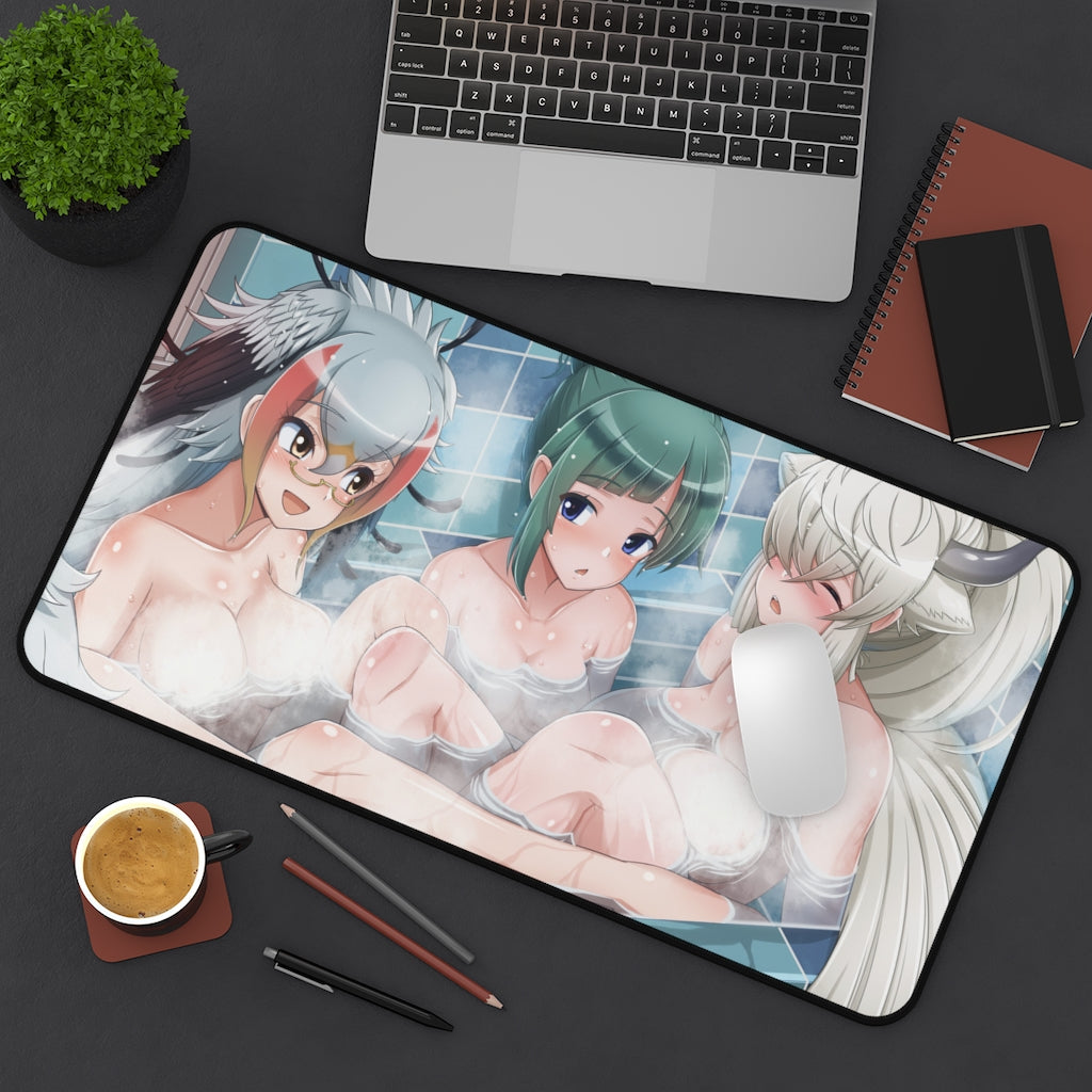 Yak and Secretarybird Kemono Friends Nude Bath Mousepad - Gaming Playmat