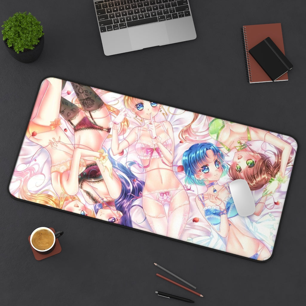 Sailor Moon Ecchi Mousepad - Female Cast Lingerie Desk Mat - Large Mouse Pad - MTG Playmat