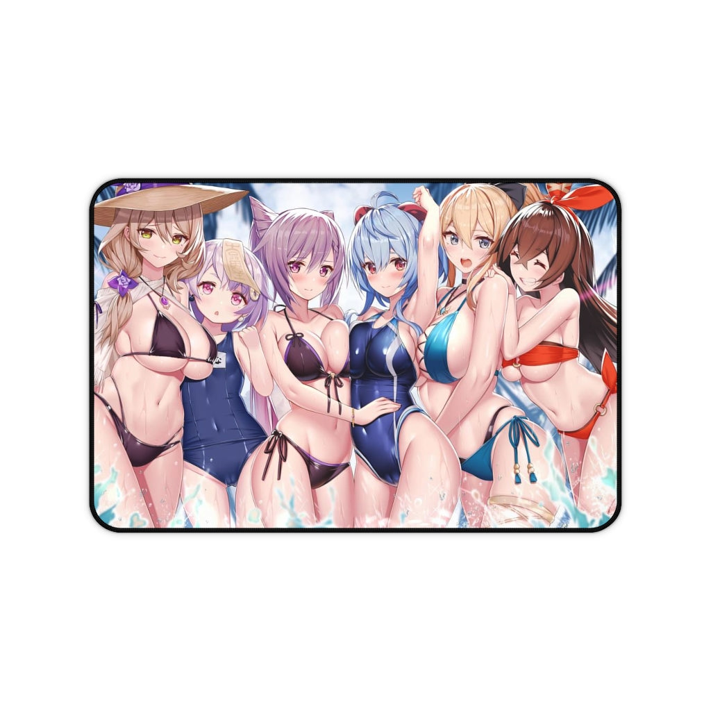 Genshin Impact Girls in Bikini Mousepad - Large Ecchi Desk Mat - MTG Playmat