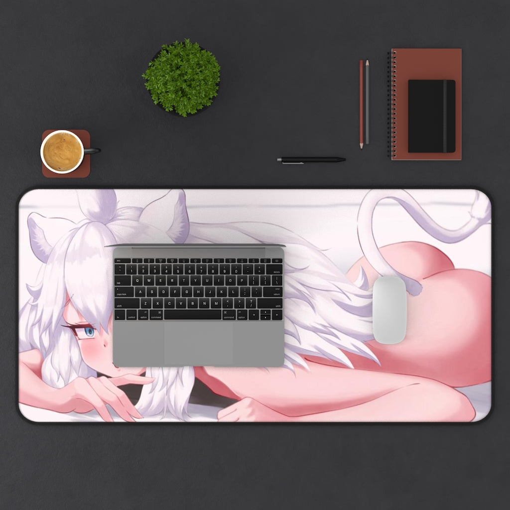 Nude White Lion Kemono Friends Desk Mat - Non Slip Mousepad