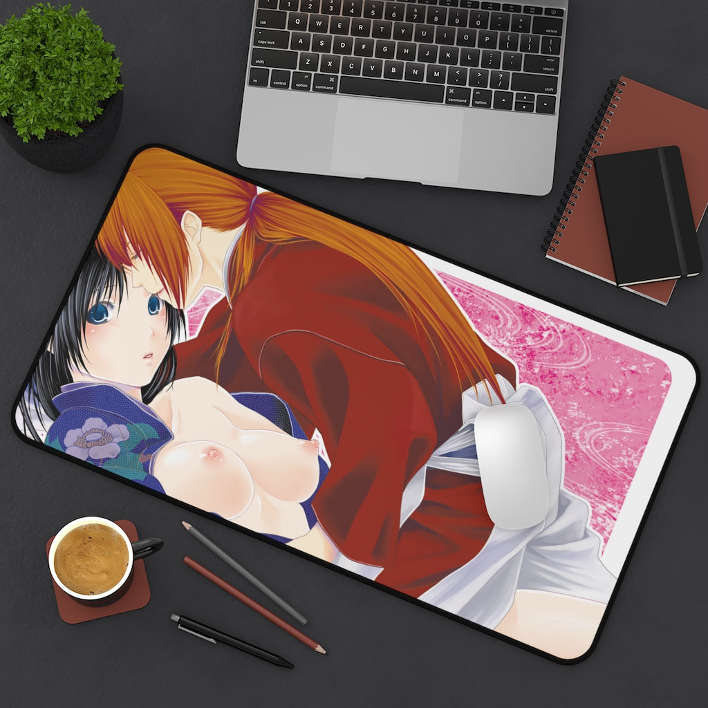 Rurouni Kenshin and Nude Tits Kaoru Desk Mat - Lewd Mousepad - Sexy Anime Girl Playmat