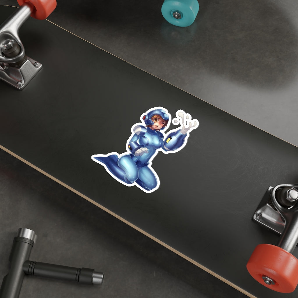 Female Megaman Shoot Waterproof Sticker - Ecchi Vinyl Decal